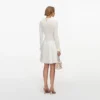 White Knit Pleated Twill Mini Dress White Knit Pleated Twill Mini Dress