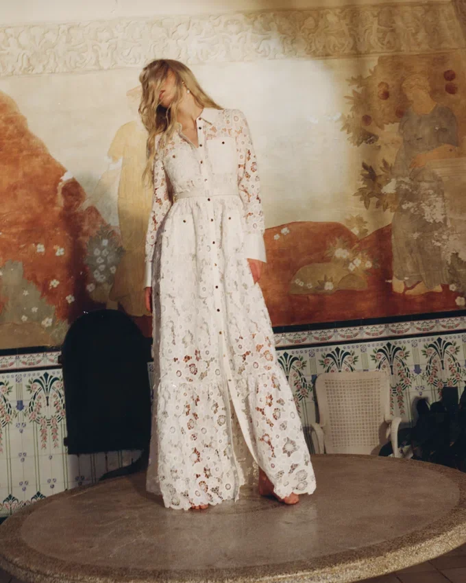 White Lace Collared Maxi Dress White Lace Collared Maxi Dress