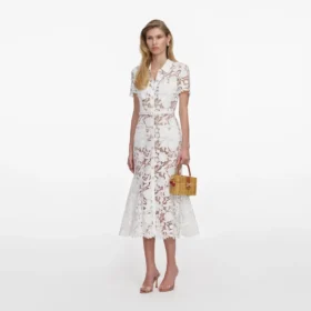 White Lace Collared Midi Dress White Lace Collared Midi Dress