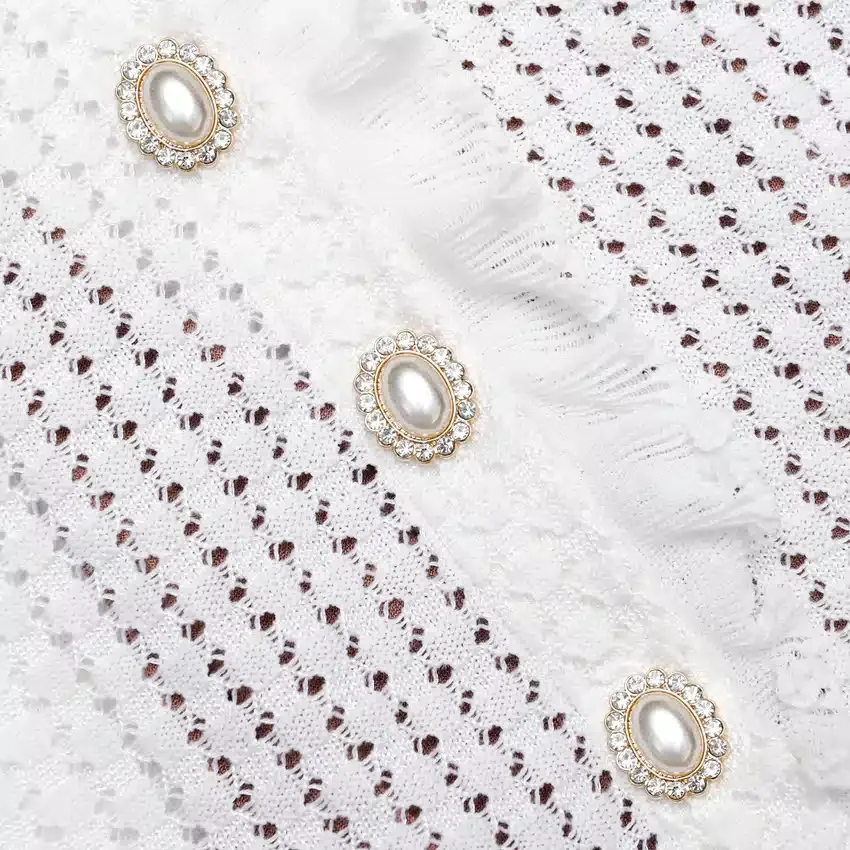 White Lace Collared Pointelle Knit Mini Dress White Lace Collared Pointelle Knit Mini Dress