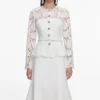 White Lace Crepe Midi Dress White Lace Crepe Midi Dress