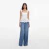 White Lace Peplum Top