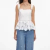 White Lace Peplum Top