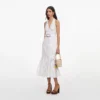 White Linen Blend Halterneck Midi Dress White Linen Blend Halterneck Midi Dress