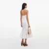 White Linen Blend Halterneck Midi Dress White Linen Blend Halterneck Midi Dress