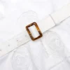 White Linen Blend Peplum Top