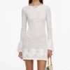 White Open Back Knitted Mini Dress White Open Back Knitted Mini Dress