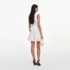 White Peplum Pointelle Knit Mini Dress White Peplum Pointelle Knit Mini Dress
