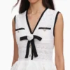 White Peplum Pointelle Knit Mini Dress White Peplum Pointelle Knit Mini Dress