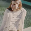 White Pointelle Diamante Cardigan