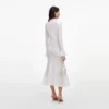 White Pointelle Knit Flare Midi Dress White Pointelle Knit Flare Midi Dress