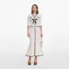 White Pointelle Knit Long Cardigan