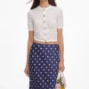 White Pointelle Knit Top