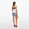 White Polka Dot Linen Top