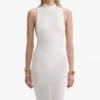 White Racer Back Viscose Knit Maxi Dress White Racer Back Viscose Knit Maxi Dress
