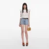 White Ramie Lace Frill Top