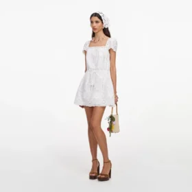White Ramie Mini Dress