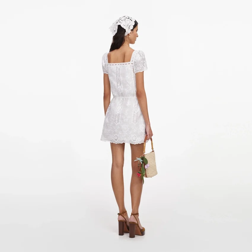 White Ramie Mini Dress White Ramie Mini Dress