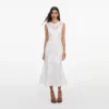 White Ramie Sleeveless Midi Dress White Ramie Sleeveless Midi Dress
