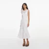 White Ramie Sleeveless Midi Dress White Ramie Sleeveless Midi Dress