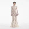 White Rhinestone Lace Maxi Dress White Rhinestone Lace Maxi Dress
