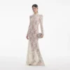 White Rhinestone Lace Maxi Dress White Rhinestone Lace Maxi Dress
