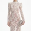 White Rhinestone Lace Maxi Dress White Rhinestone Lace Maxi Dress