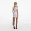 White Rhinestone Lace Tie Side Mini Dress White Rhinestone Lace Tie Side Mini Dress