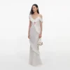 White Ruffle Knit Maxi Dress White Ruffle Knit Maxi Dress