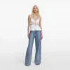 White Satin Lace Top