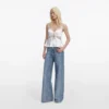 White Satin Lace Top