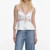 White Satin Lace Top