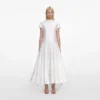 White Satin Ramie Midi Dress White Satin Ramie Midi Dress