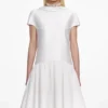 White Satin Ramie Midi Dress White Satin Ramie Midi Dress