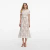 White Sequin Lace Midi Dress White Sequin Lace Midi Dress