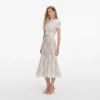 White Sequin Lace Midi Dress White Sequin Lace Midi Dress