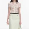 White Sequin Lace Top