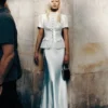 White Sequin Tailored Maxi Dress White Sequin Tailored Maxi Dress