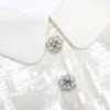 White Sequin Tailored Top