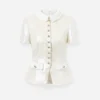 White Sequin Tailored Top