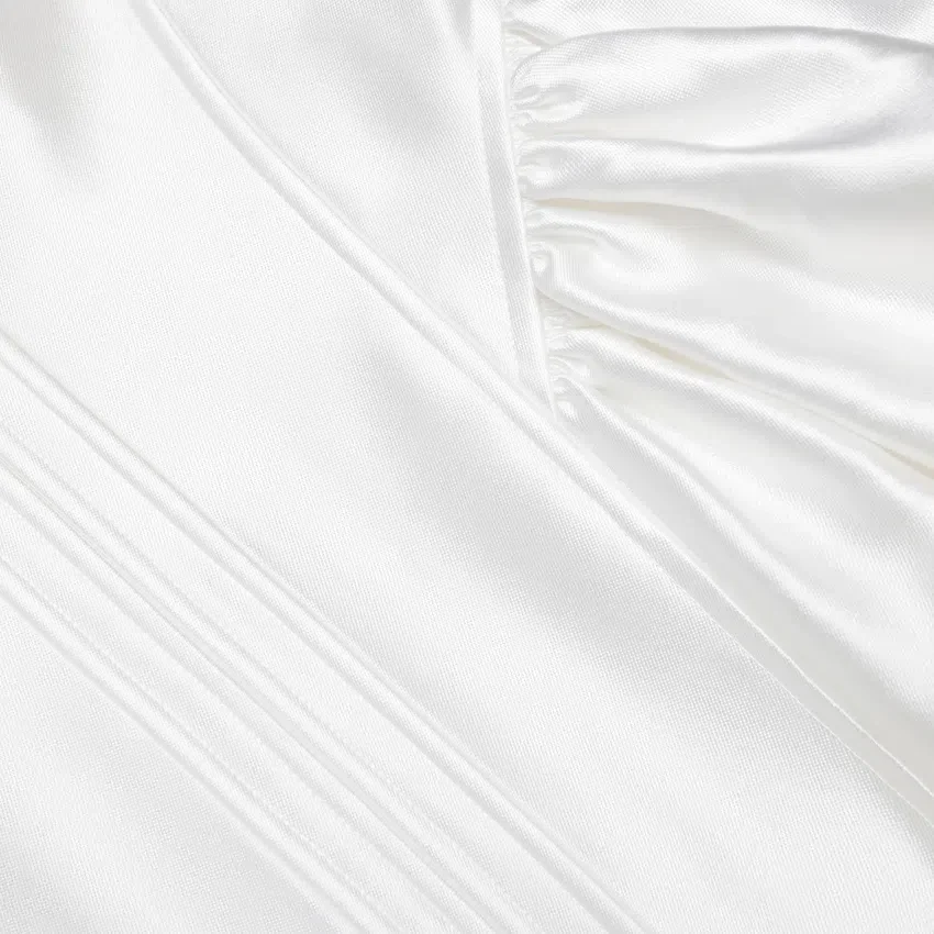White Taffeta Flared Mini Dress White Taffeta Flared Mini Dress
