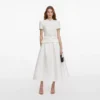 White Tailored Taffeta Midi Dress White Tailored Taffeta Midi Dress