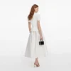 White Tailored Taffeta Midi Dress White Tailored Taffeta Midi Dress