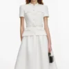 White Tailored Taffeta Midi Dress White Tailored Taffeta Midi Dress