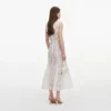 White Tulle Lace Midi Dress White Tulle Lace Midi Dress