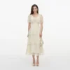 Yellow Chiffon Tiered Midi Dress Yellow Chiffon Tiered Midi Dress