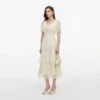 Yellow Chiffon Tiered Midi Dress Yellow Chiffon Tiered Midi Dress