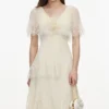Yellow Chiffon Tiered Midi Dress Yellow Chiffon Tiered Midi Dress