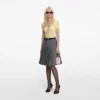 Yellow Contrast Lace Knit Top
