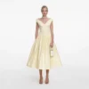 Yellow Cotton Midi Dress Yellow Cotton Midi Dress